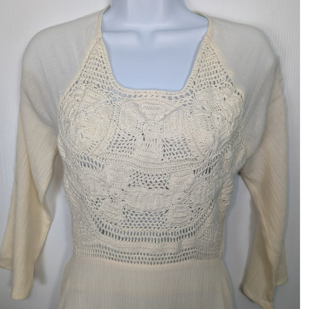 Antik Batik Lacy Longdress Cream Crochet Backless Maxi Dress Gauze NEW Small - Picture 5 of 10